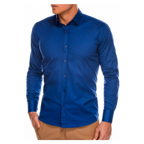 Ombre Clothing Granátová trendy košile k504