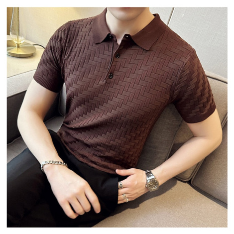 Texturované pánské polo tričko s límečkem JFC FASHION