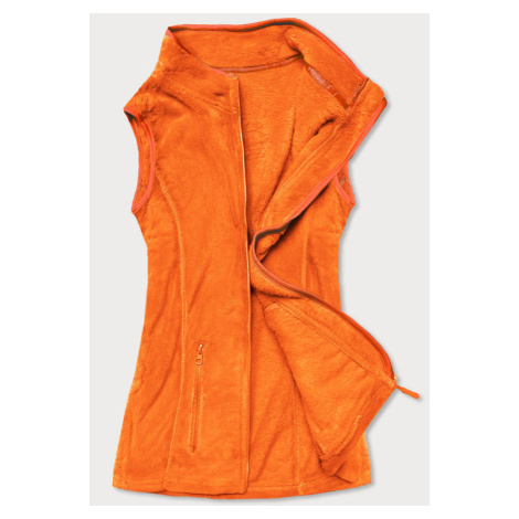 Dámská plyšová vesta v neonově oranžové barvě (HH003-34) J.STYLE