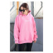 Madmext Mad Girls Pink Printed Oversized Sweatshirt