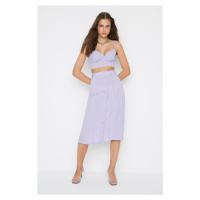 Trendyol Design Lilac Plaid Skirt