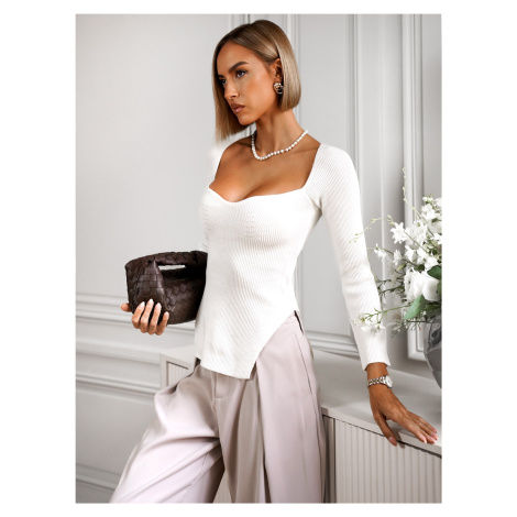 Bílé žebrované triko BLAYSEN