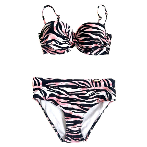 Dvoudílné plavky Evita-D černo-růžové- Gabbiano