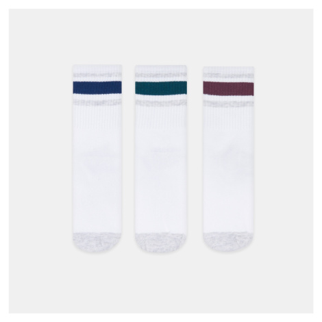 Sinsay - Sada 3 párů ponožek - Bílá