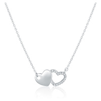 JVD Romantický náhrdelník ze stříbra Spojená srdce SVLN0438XH20045