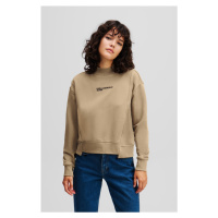 Mikina karl lagerfeld jeans klj asymmetric mock sweat desert taupe