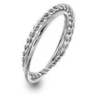 Hot Diamonds Luxusní stříbrný prsten s pravým diamantem Jasmine DR210 60 mm