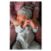 Moniel overal + čepice souprava do porodnice pro novorozence Dots šedá