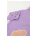 Kojenecké tričko s dlouhým rukávem Coccodrillo fialová barva