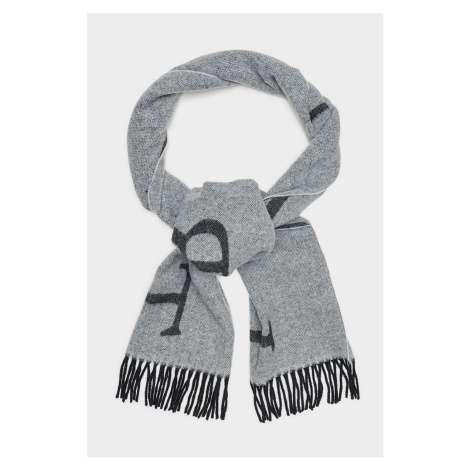 Šála trussardi scarf 40x200 cm lettering jacquard bicolor černá