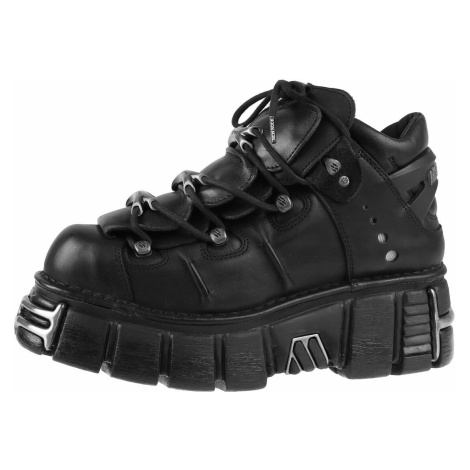 boty kožené dámské - String Shoes Black - NEW ROCK - M.106-S1