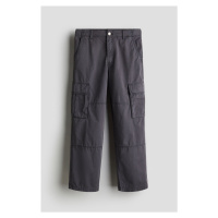 H & M - Bavlněné kalhoty cargo - černá