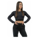 Nebbia Long Sleeve Crop Top INTENSE Perform Black Fitness tričko