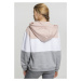 Ladies Oversize 3-Tone Hoody - light rose/white/grey