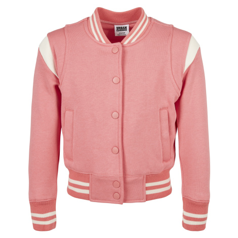 Dívčí inset College Sweat Jacket palepink/whitesand Urban Classics