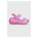 Pantofle Crocs Classic Mega Crush Sandal dámské, fialová barva, na platformě, 207989