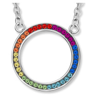 CRYSTalp Barevný ocelový náhrdelník s krystaly Rainbow Chakra 30394.MLT.E