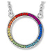CRYSTalp Barevný ocelový náhrdelník s krystaly Rainbow Chakra 30394.MLT.E