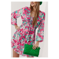 Vzdušné, růžové a zelené šifonové šaty