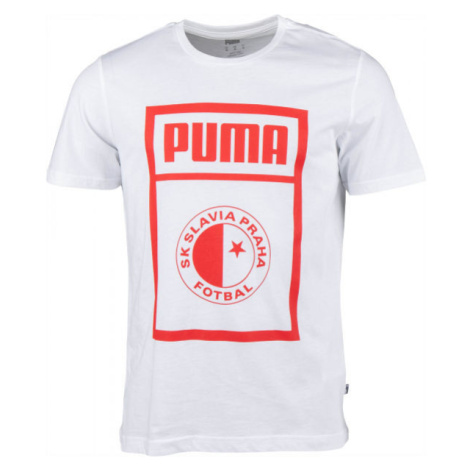 Puma SLAVIA PRAGUE GRAPHIC TEE Pánské triko, bílá, velikost