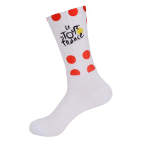 BONAVELO Cyklistické ponožky klasické - TOUR DE FRANCE 2024 - bílá/červená