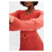 Bonprix BODYFLIRT pletené šaty s páskem Barva: Červená, Mezinárodní