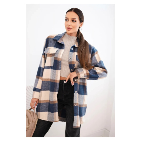 Dámská košile kostkovaná džínová modrá