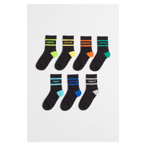 H & M - Balení: 7 párů ponožek - černá H&M