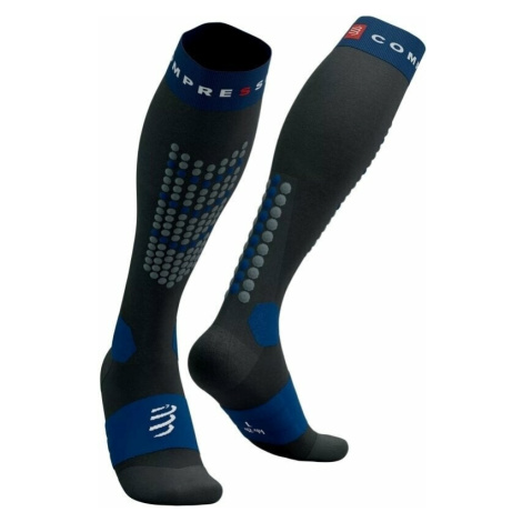 Compressport Alpine Ski Full Socks Black/Estate Blue T2 Běžecké ponožky