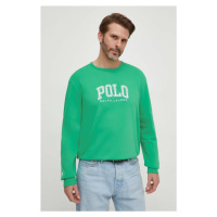 Mikina Polo Ralph Lauren pánská, zelená barva, s potiskem, 710934715