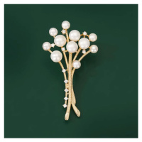 Éternelle Luxusní perlová brož Antonella - sladkovodní perly B7304-LXT0788H Zlatá Bílá