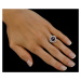 Stříbrný prsten LAGUNA s pravou přírodní černou perlou