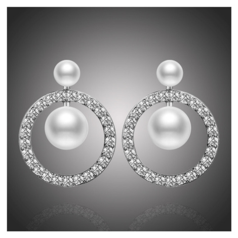 Éternelle Náušnice s perlou a zirkony Noa Silver E1244-2/AL Stříbrná