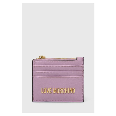 Pouzdro na karty Love Moschino fialová barva