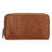 Beagles Hnědá kožená kabelka na mobil + peněženka 2v1 „Dayana“