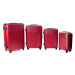 Rogal Červená sada 4 pevných plastových kufrů "Waves" - M (35l), L (65l), XL (100l), XXL (120l)
