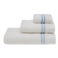 Soft Cotton Ručník Chaine 50 × 100 cm, bílá - modrá výšivka