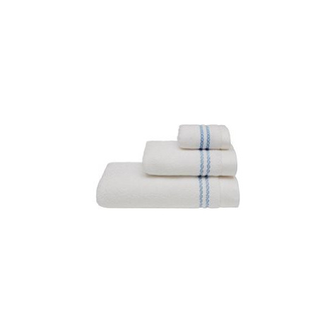 Soft Cotton Ručník Chaine 50 × 100 cm, bílá - modrá výšivka