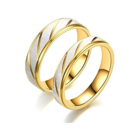 STYLE4 Prsten pro páry (1 kus) - Wedding, stříbrno - zlatá ocel