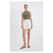 DEFACTO Regular Fit Normal Waist Straight Leg Crinkle Viscose Shorts