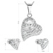Sada šperků s krystaly Swarovski náušnice,řetízek a přívěsek bílé srdce 39170.1