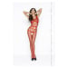 Passion BS032 red - Bodystocking Barva: Červená