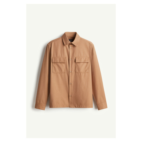 H & M - Keprová svrchní košile Regular Fit - béžová H&M