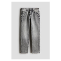 H & M - Relaxed Tapered Fit Jeans - šedá