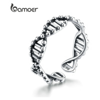 Stříbrný prsten ve tvaru DNA SCR643 LOAMOER