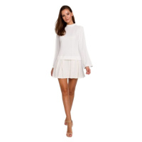 Makover Dámské mini šaty Sebiloena K021 ecru Bílá