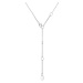 Gaura Pearls Stříbrný náhrdelník s perlou a zirkony Enrica - říční perla, stříbro 925/1000 SK194