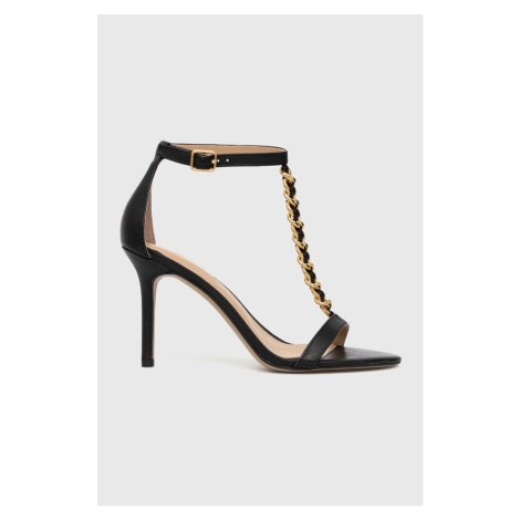 Kožené sandály Lauren Ralph Lauren KATE černá barva, 802884093001