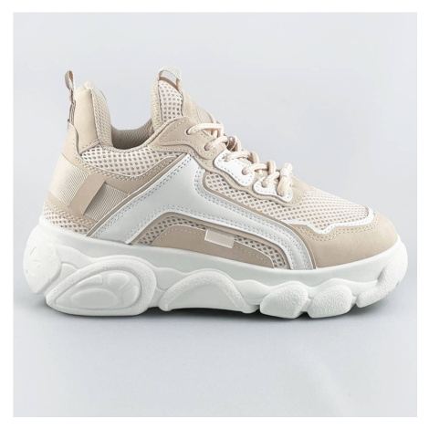 Béžové dámské tenisky "sneakers" na platformě (YM-151) H&D
