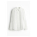 H & M - Košile z mačkané bavlny - bílá